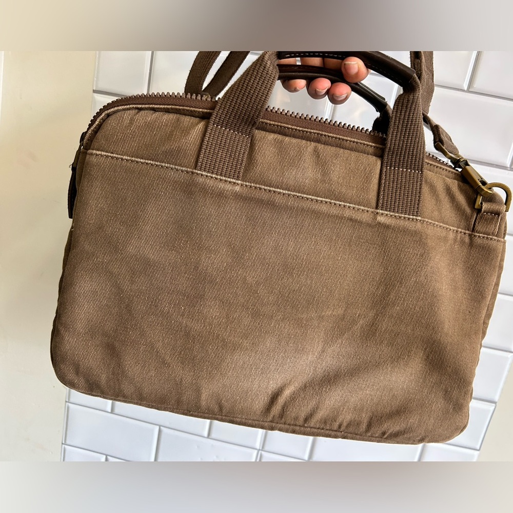 Knomo London unisex Laptop Bag / Brown / Olive Green inside - Picture 10 of 13